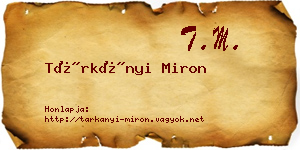 Tárkányi Miron névjegykártya
